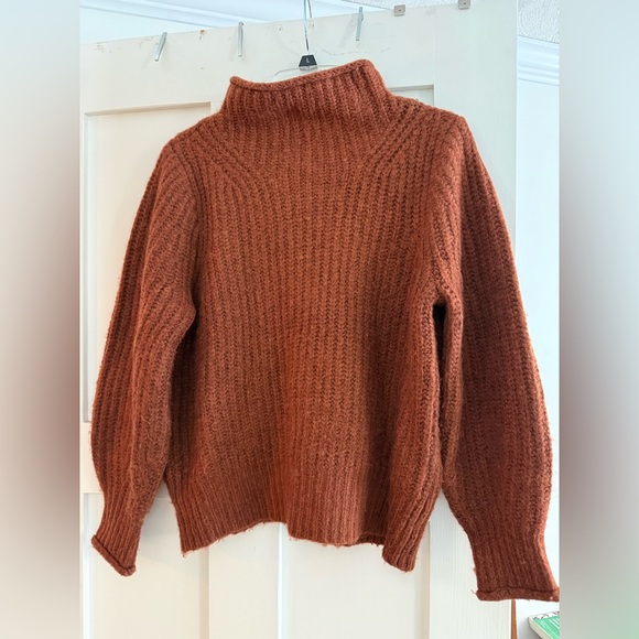 Madewell Sweaters - Madewell Loretto Mockneck Heather Cinnabar Sweater, Size Small